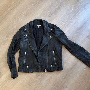 Topshop Black Leather Biker Jacket